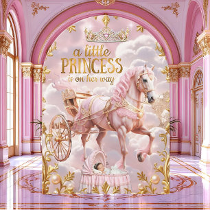 Invitation Berceau de carriage pour Baby Shower Princesse Ros