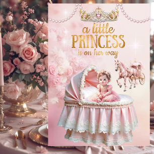 Invitation Berceau de carriage pour Baby Shower Princesse Ros