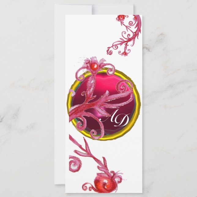 Invitation BÉRIES MAGIQUES 4,MONOGRAM bleu aquamarine (Devant)