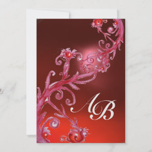 Invitation BÉRIES MAGIQUES, glace de rubis rouge MONOGRAM