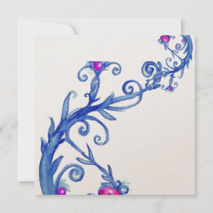 Invitation BÉRIES MAGIQUES, or métallique blanc violet