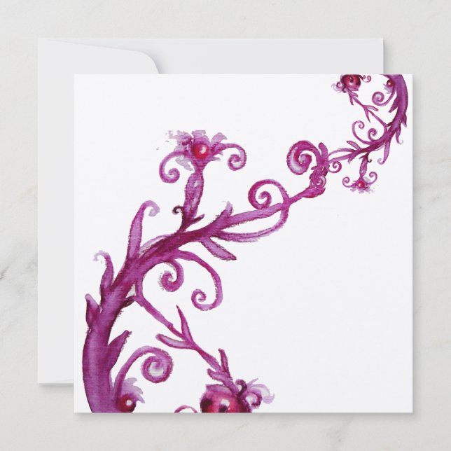 Invitation BÉRIES MAGIQUES, or métallique blanc violet (Devant)