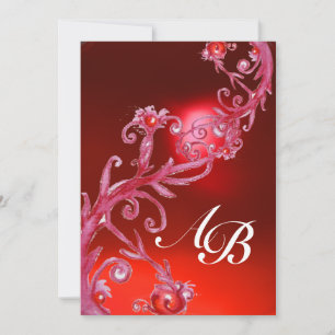 Invitation BÉRIES MAGIQUES, rubis rouge MONOGRAM