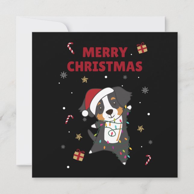 Invitation Bernese Joyeux Noël Heureux Noël Chiens Invit (Devant)