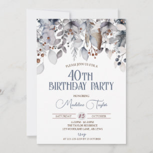 Invitation Berries d'hiver 40e anniversaire