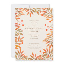 Berries rouges et Feuilles d'or Dîner d'action de