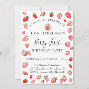 Invitation Berry 1ère photo fête d'anniversaire