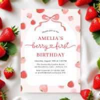 Berry 1st First Bow Strawberry Girl'anniversaire