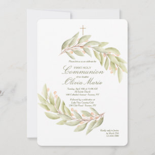 Invitation Berry Branch Première communion Holly