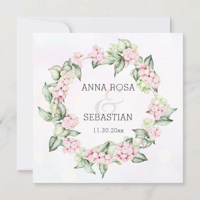 Invitation *~* Berry de neige d'hiver AR12 QR RSVP Boho Maria (Devant)