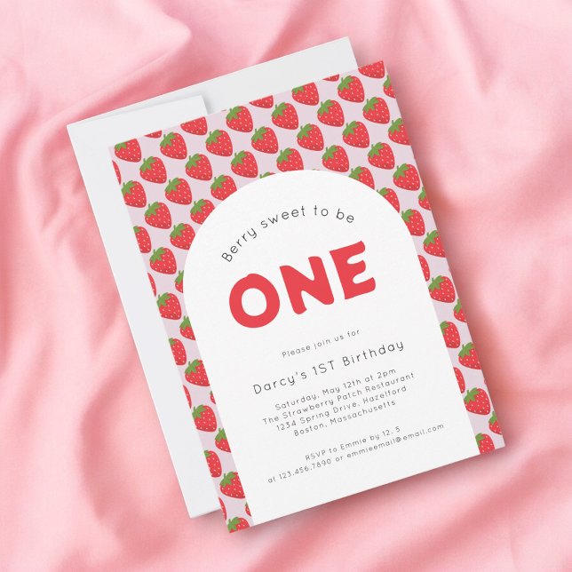 Invitation Berry doux 1er anniversaire (Créateur téléchargé)