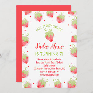 Invitation Berry doux fraises rouges doux Anniversaire