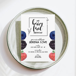 Invitation Berry First 1er anniversaire Berry mixte Bla