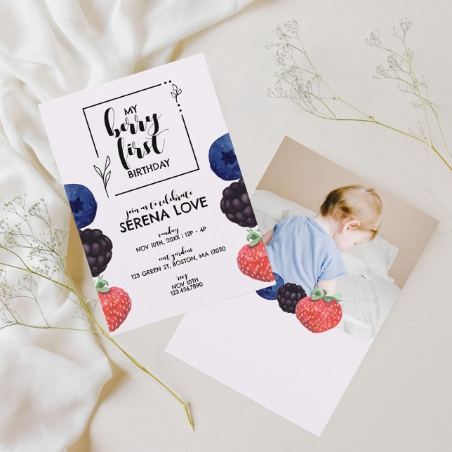 Invitation Berry First | 1er anniversaire | Berry mixte | Vio (Créateur téléchargé)