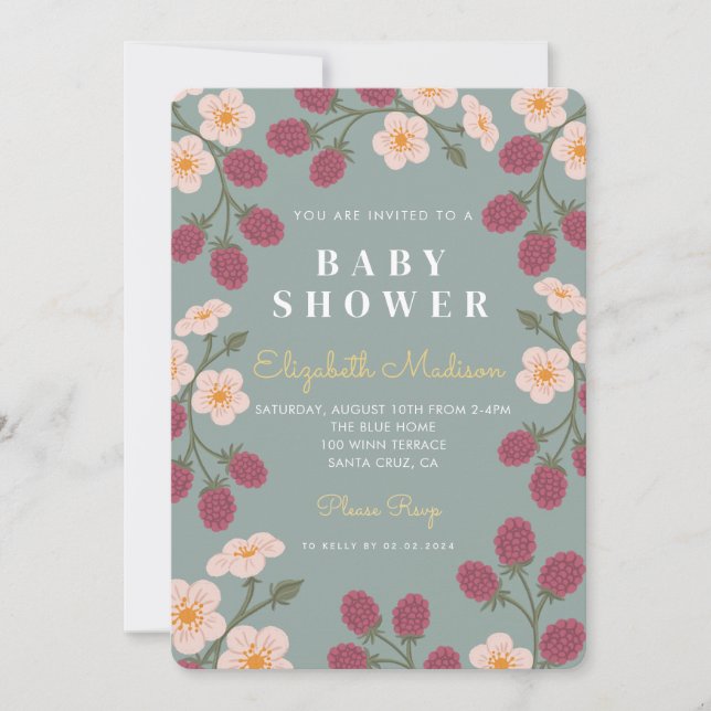 Invitation Berry First Baby shower (Devant)
