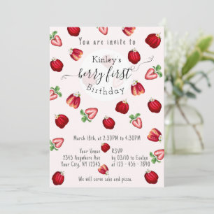 Invitation Berry First Bird Fraises sauvages