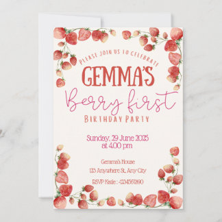 Invitation Berry First Birthday