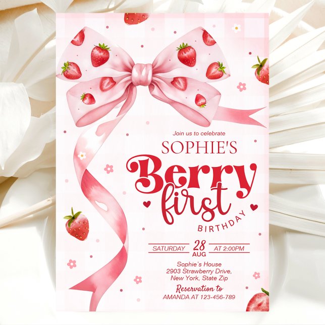 Invitation Berry first birthday invitation, 1st birthday (Créateur téléchargé)