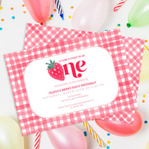 Invitation Berry First Birthday - Paille d'aquarel