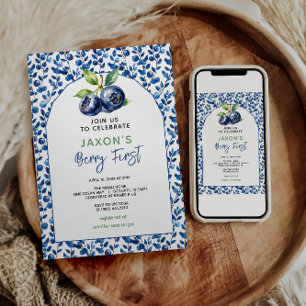 Invitation Berry First Blueberry 1er Anniversaire