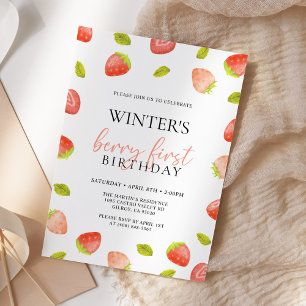 Invitation Berry First Strawberry Anniversaire