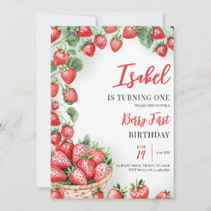 Invitation Berry First Strawberry Anniversaire