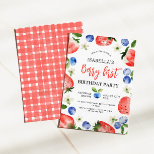 Invitation Berry fraise 1er anniversaire