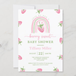 Invitation Berry fraise Baby shower sucré