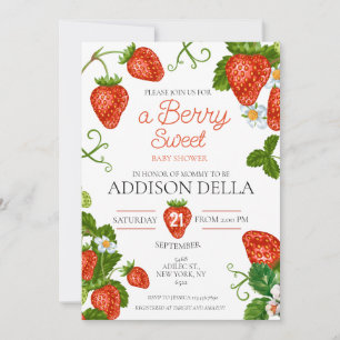 Invitation Berry fraise Baby shower sucré