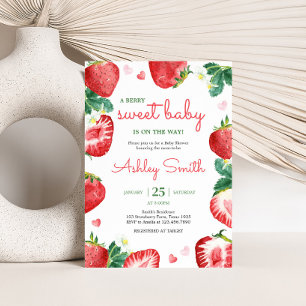 Invitation Berry fraise Baby shower sucré