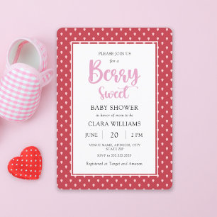 Invitation Berry fraise Baby shower sucré