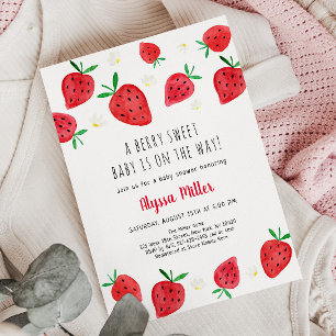 Invitation Berry fraise Baby shower sucré