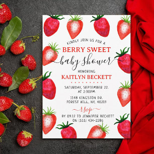 Invitation Berry fraise Baby shower sucré