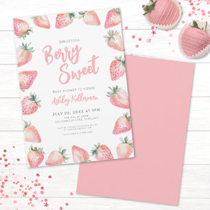 Invitation Berry fraise Baby shower sucré