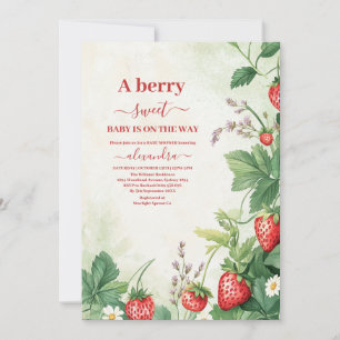 Invitation Berry fraise Baby shower sucré