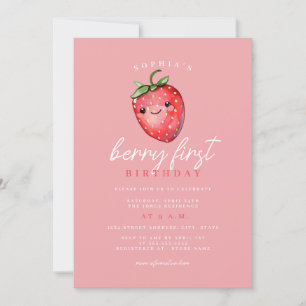 Invitation Berry fraise Premier 1er anniversaire
