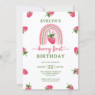 Invitation Berry fraise Premier 1er anniversaire