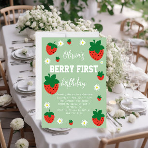 Invitation Berry fraise Premier anniversaire