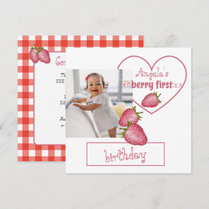Invitation Berry fraise Premier anniversaire