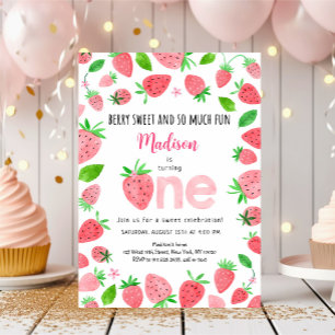 Invitation Berry fraise Sweet Premier anniversaire