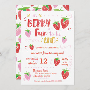 Invitation Berry Fun être UN premier anniversaire