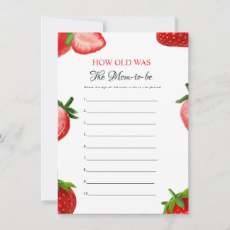 Invitation Berry How old was the dad baby Shower Game Card