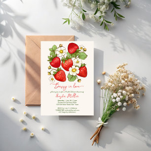 Invitation Berry in love fraise nuptiale douche