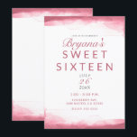 Invitation Berry Mauve Aquarelle rose Moderne Sweet 16<br><div class="desc">Personnaliser pour tout événement.</div>