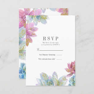 Invitation Berry Mint & Gold Garden Succulents Mariage RSVP I