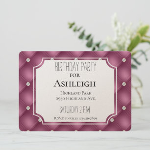 Invitation Berry Pink Glitz Diamonds anniversaire