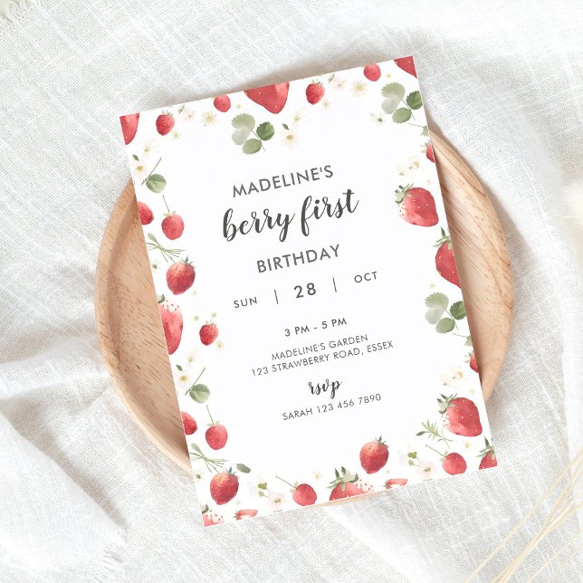Invitation Berry Premier anniversaire (Créateur téléchargé)