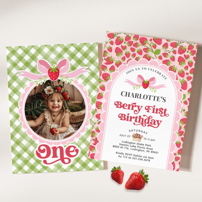 Invitation Berry Premier anniversaire 1er anniversaire (Berry First Birthday 1st Birthday Invitation)