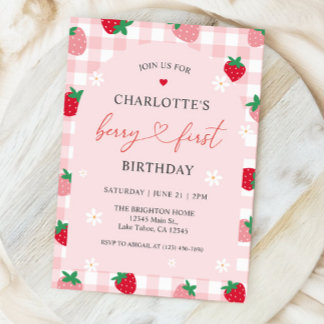 Invitation Berry Premier anniversaire 1er anniversaire Invita