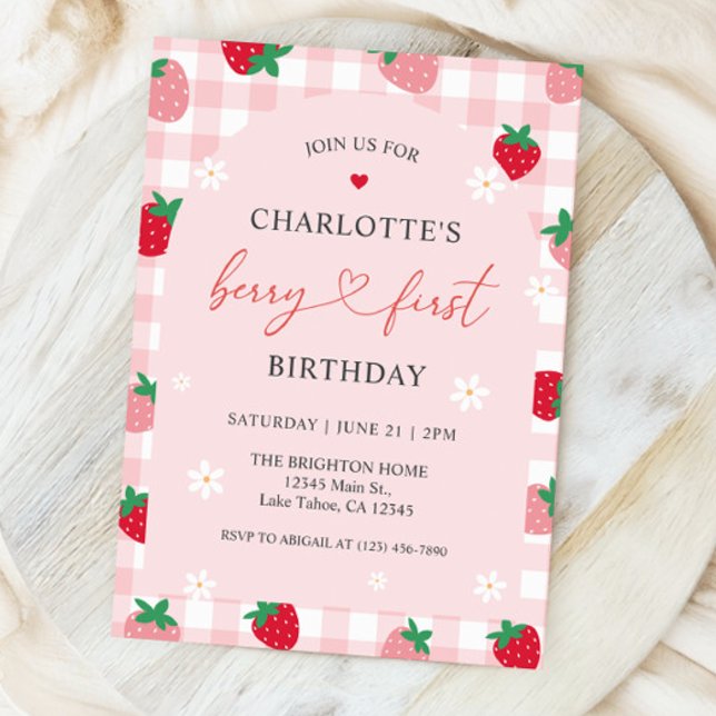 Invitation Berry Premier anniversaire 1er anniversaire Invita (Créateur téléchargé)